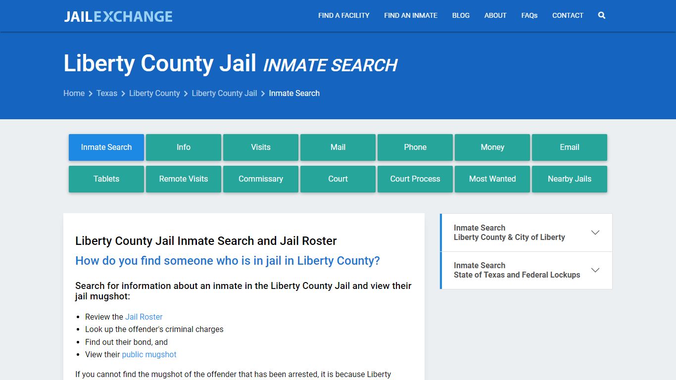 Inmate Search: Roster & Mugshots - Liberty County Jail, TX