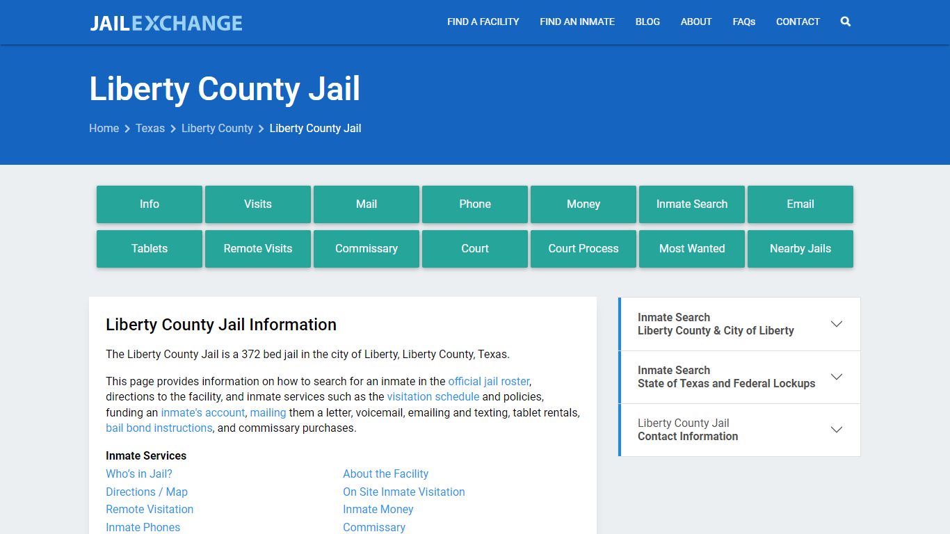 Liberty County Jail, TX Inmate Search, Information